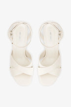 Pearl Leather High Block Heel Platform Sandal