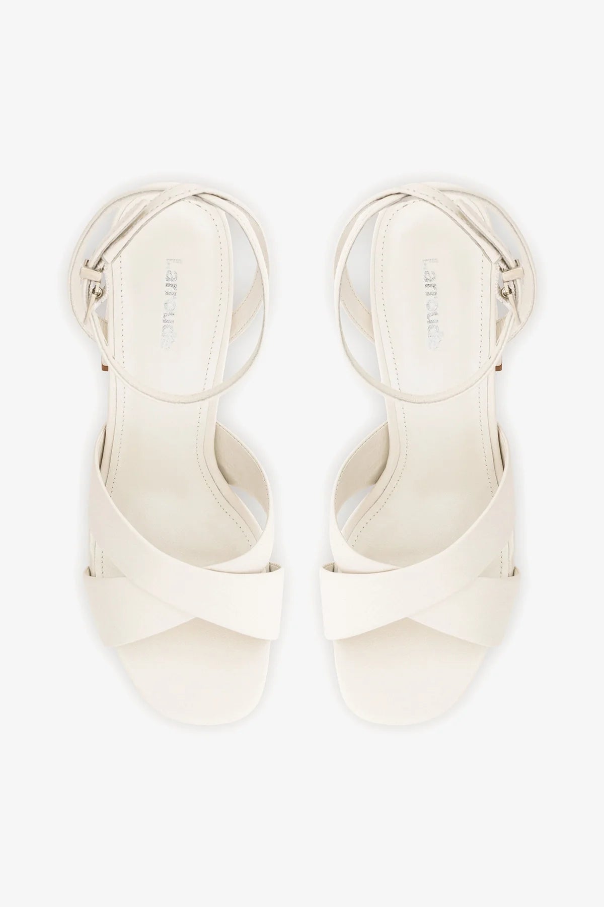 Pearl Leather High Block Heel Platform Sandal