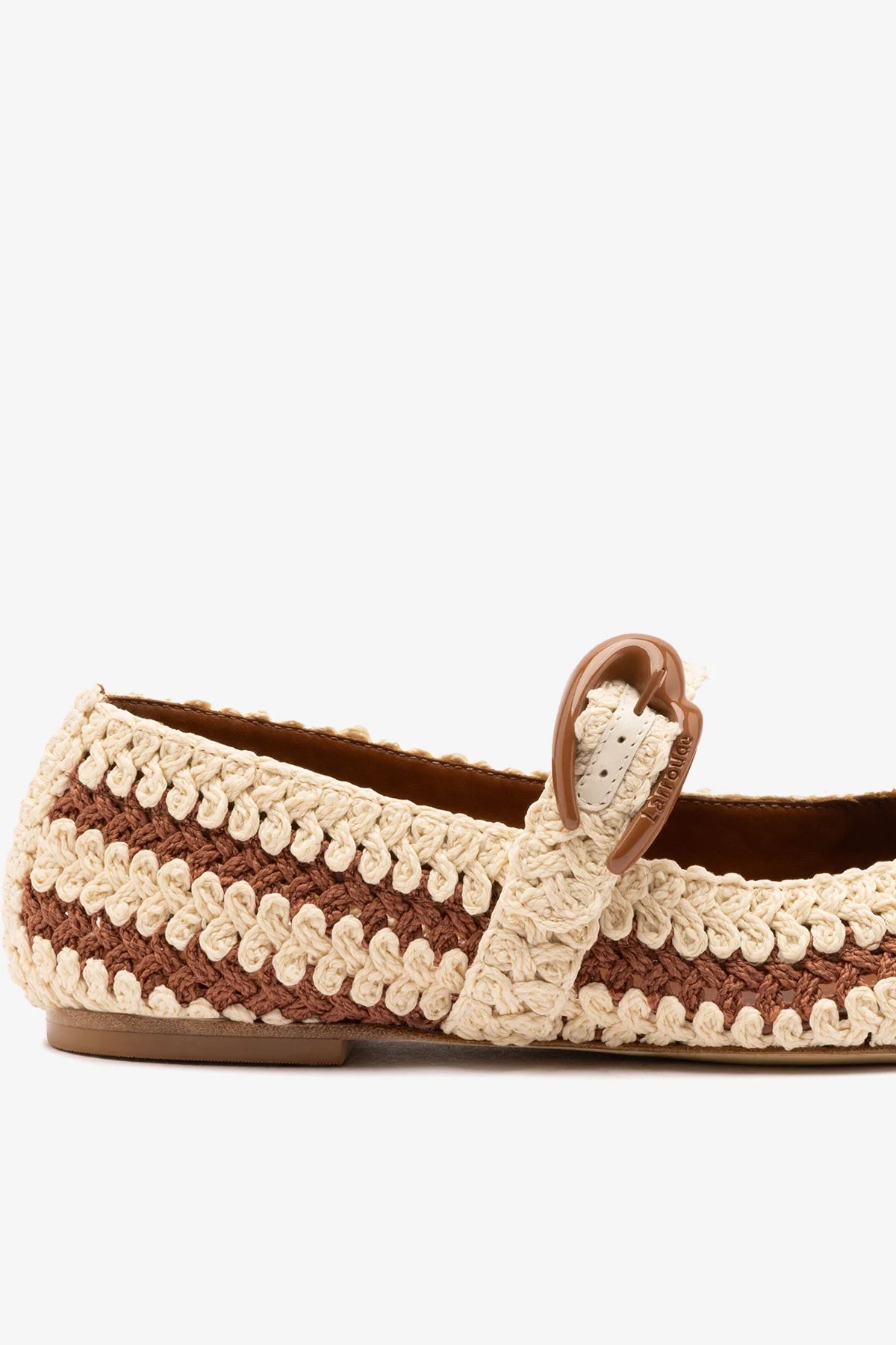 Caramel and Ivory Two-Tone Crochet Ballet Flat