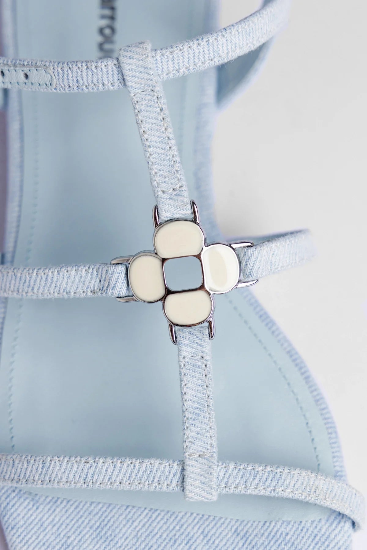 Denim Flat Sandal with Slim Straps