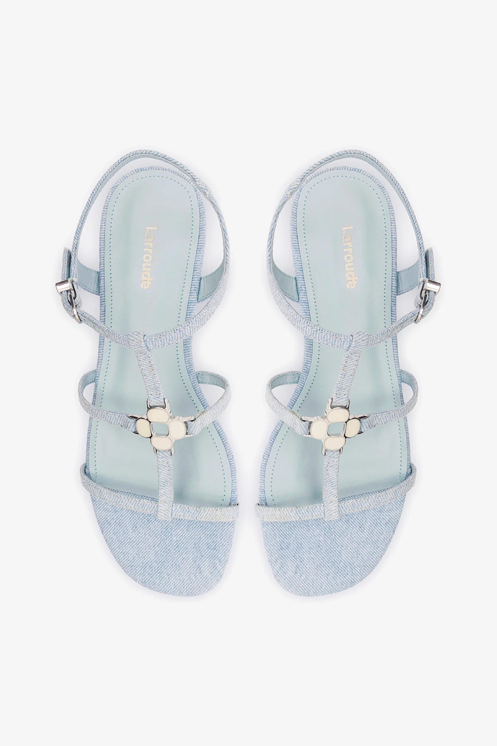 Denim Flat Sandal with Slim Straps