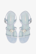 Denim Flat Sandal with Slim Straps