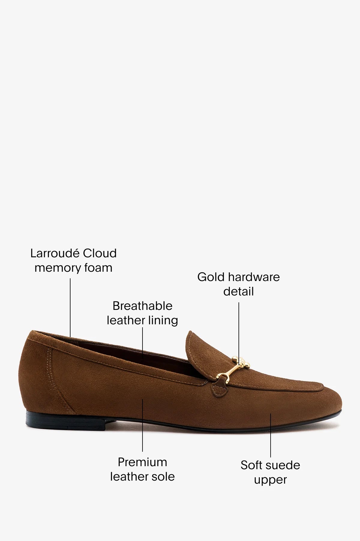 Burnt Umber Suede Loafer with Gold Hardware