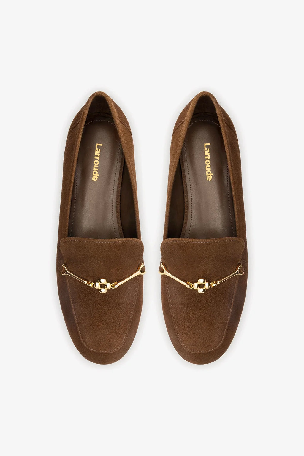 Burnt Umber Suede Loafer with Gold Hardware