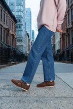 Brown Macrame Leather and Suede Sneaker