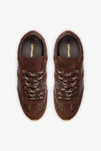 Brown Macrame Leather and Suede Sneaker