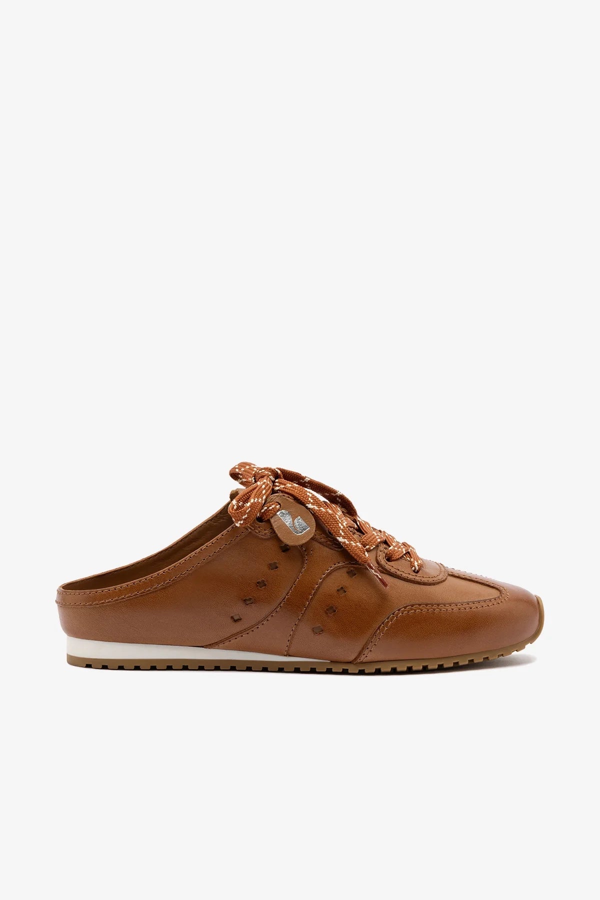 Caramel Leather Slip-On Mule