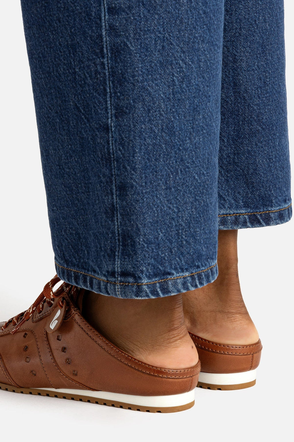 Caramel Leather Slip-On Mule