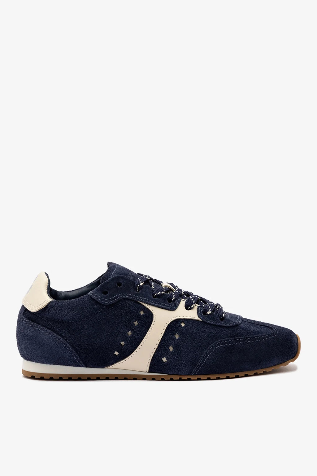 Navy Suede and Ivory Leather Sneaker