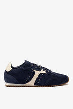 Navy Suede and Ivory Leather Sneaker