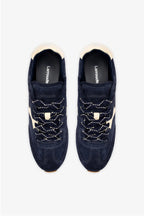 Navy Suede and Ivory Leather Sneaker