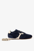 Navy Suede and Ivory Leather Sneaker