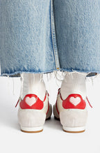 Ivory Leather and Scarlet Suede Sneaker