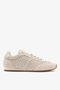 Mushroom Grey Macrame Leather and Suede Sneaker
