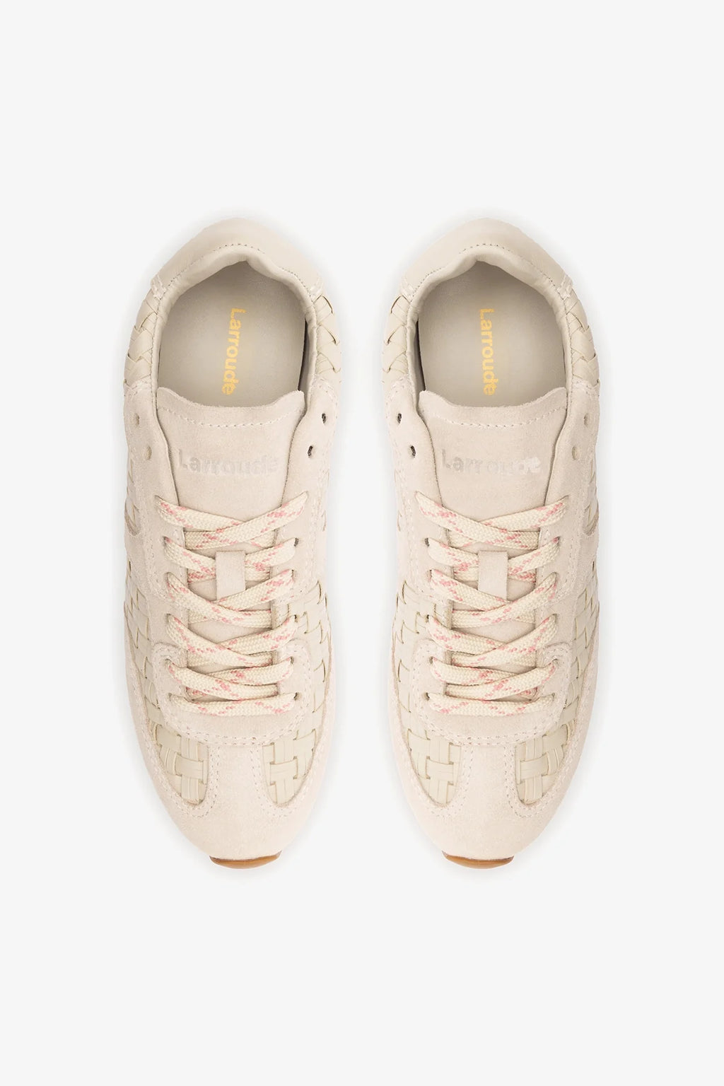 Mushroom Grey Macrame Leather and Suede Sneaker