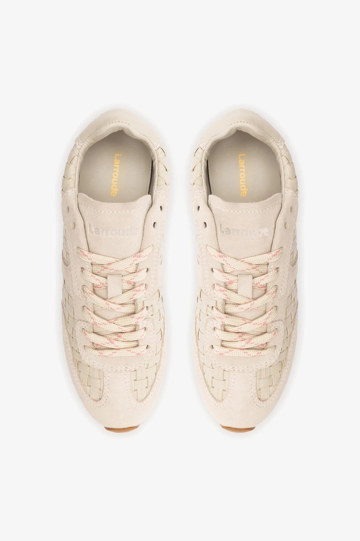 Mushroom Grey Macrame Leather and Suede Sneaker