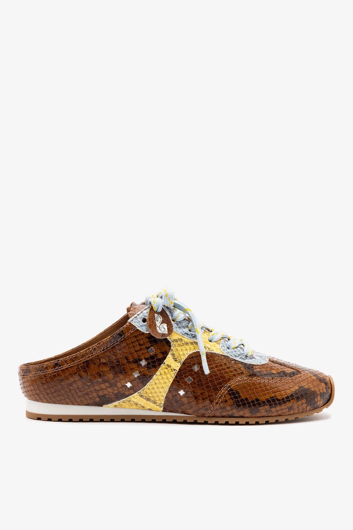 Python Printed Leather Slip-On Mule