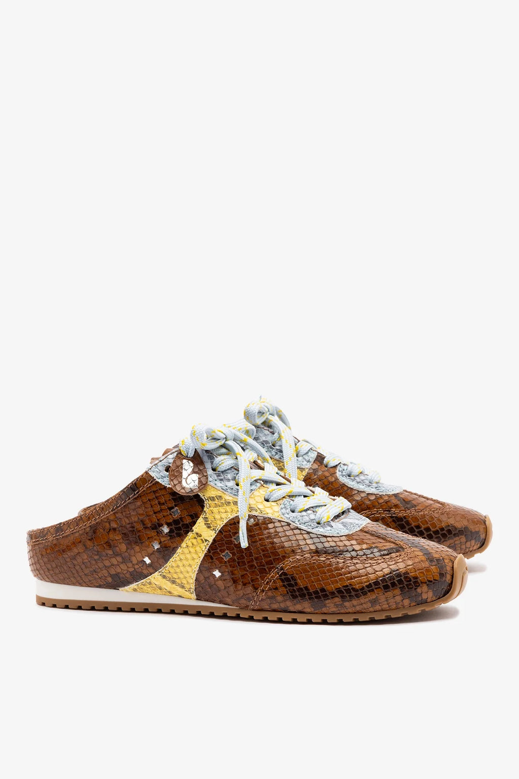 Python Printed Leather Slip-On Mule