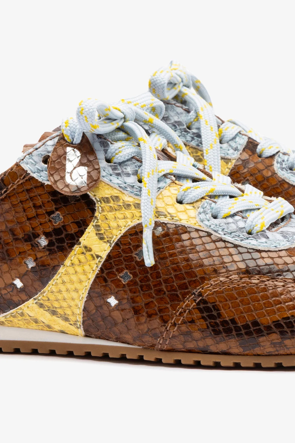 Python Printed Leather Slip-On Mule