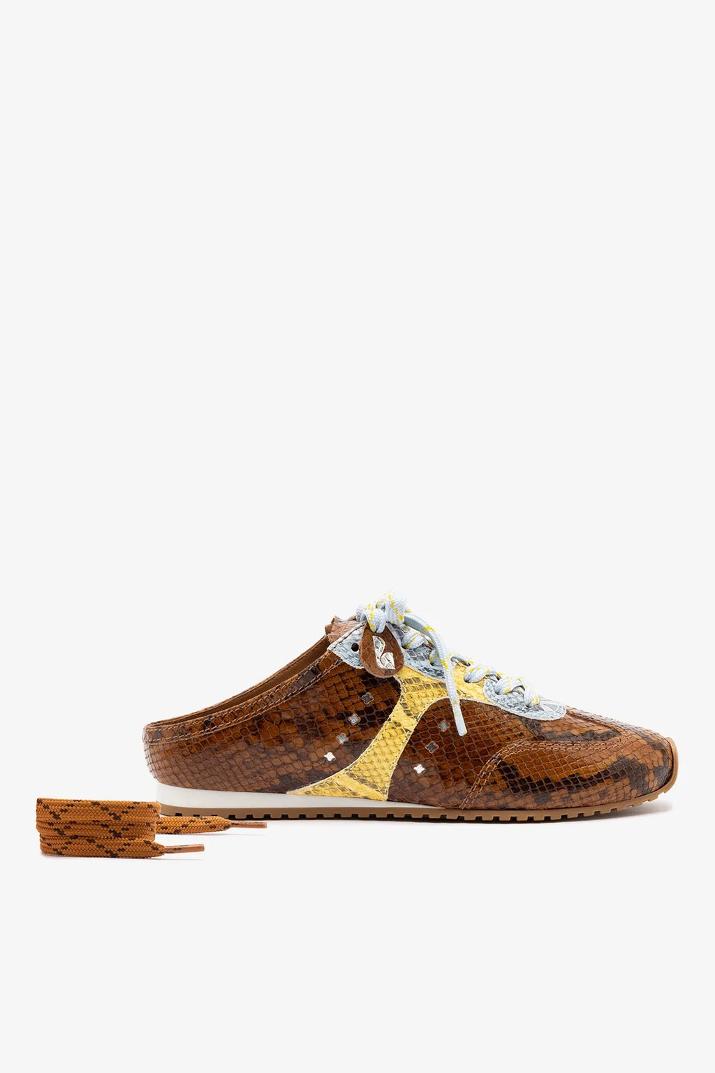 Python Printed Leather Slip-On Mule