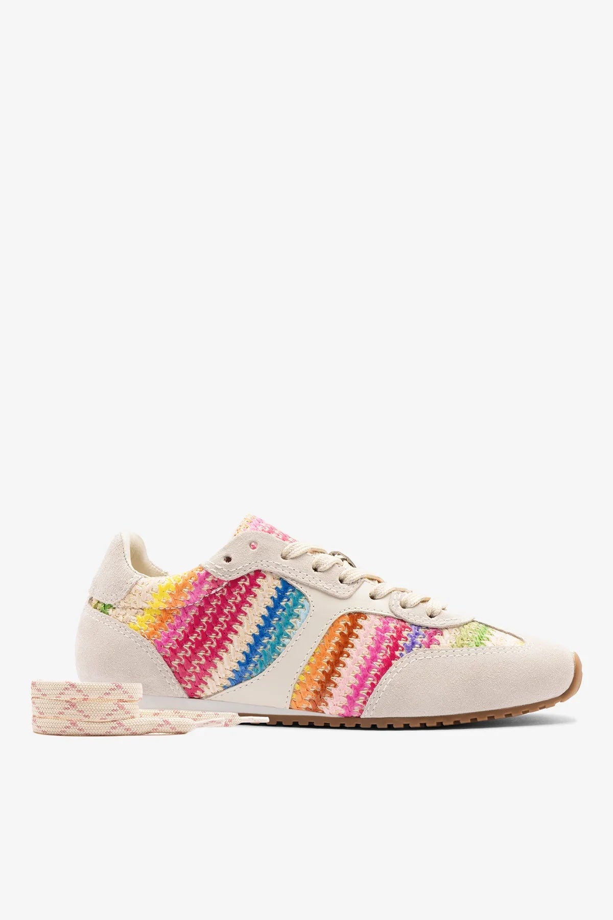 Rainbow Raffia Sneaker with Suede Detail