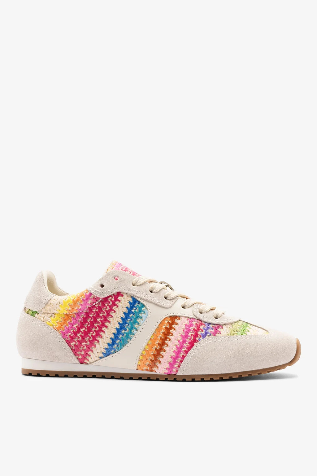 Rainbow Raffia Sneaker with Suede Detail