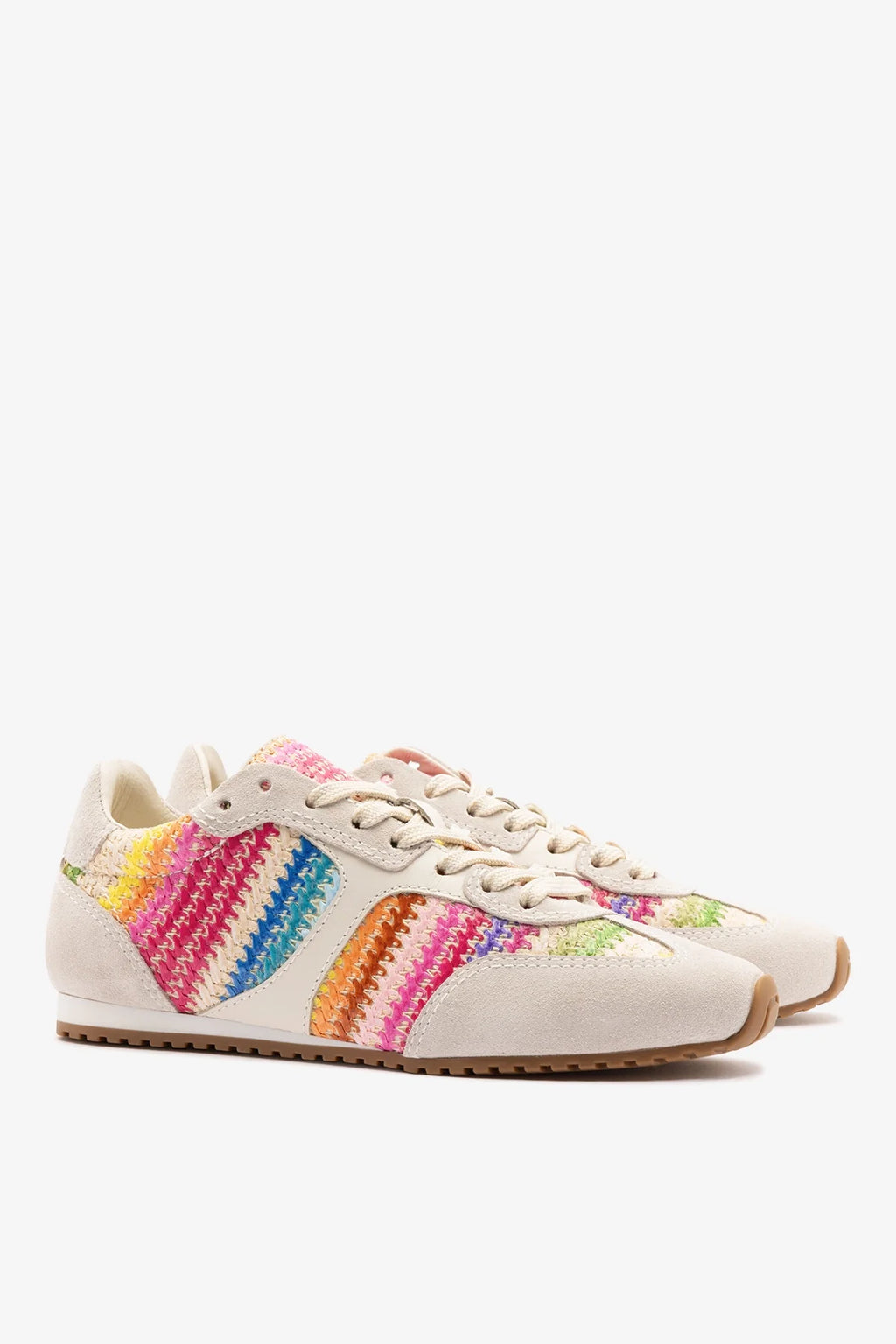 Rainbow Raffia Sneaker with Suede Detail