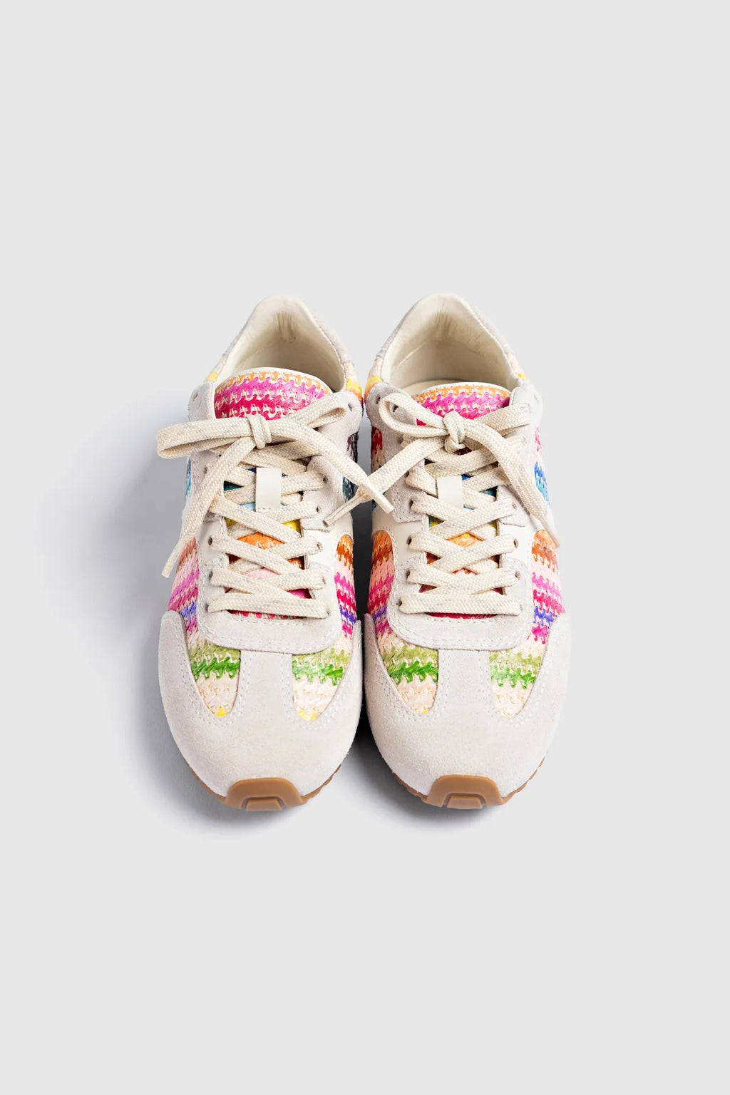 Rainbow Raffia Sneaker with Suede Detail
