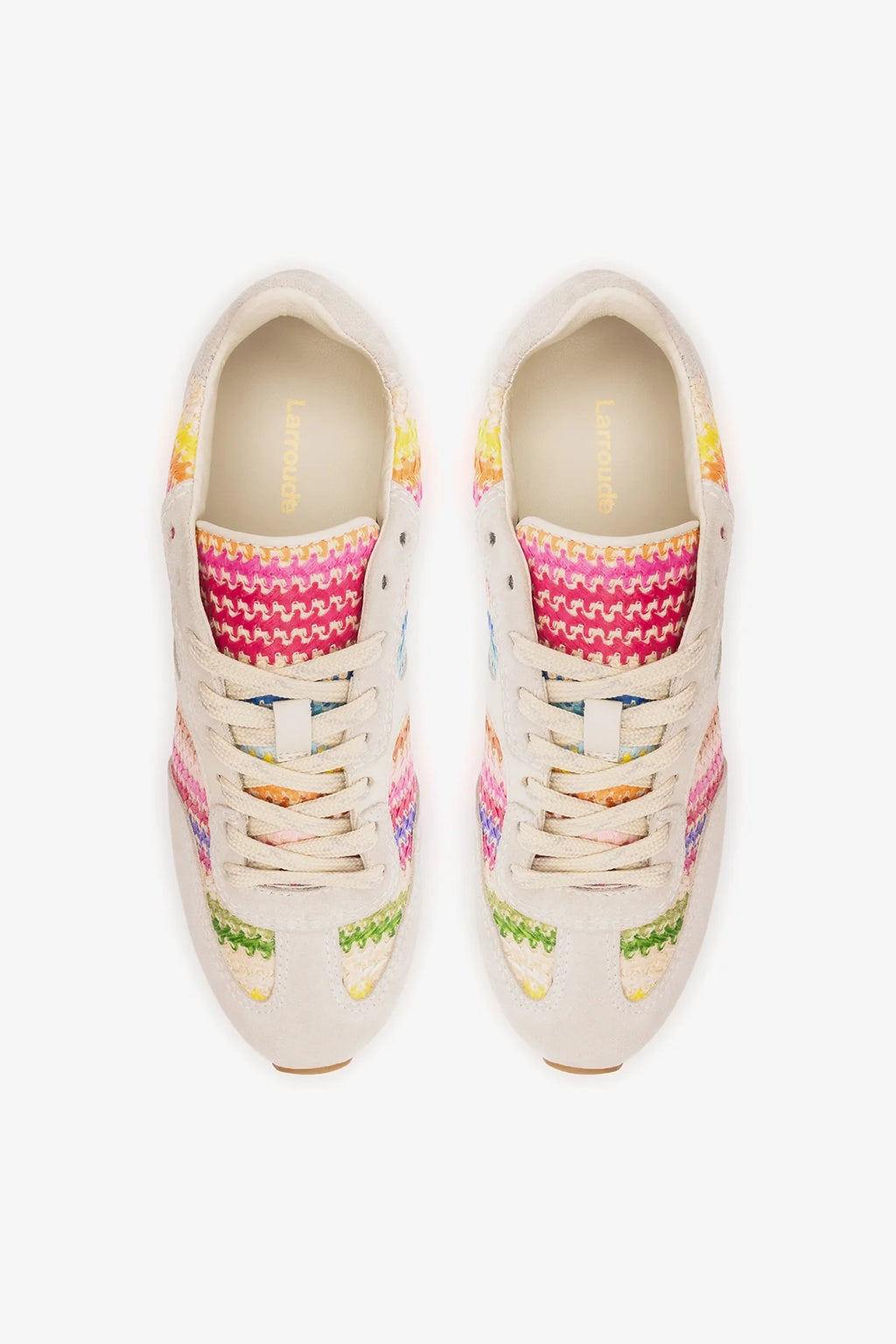 Rainbow Raffia Sneaker with Suede Detail