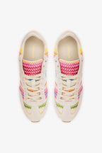 Rainbow Raffia Sneaker with Suede Detail