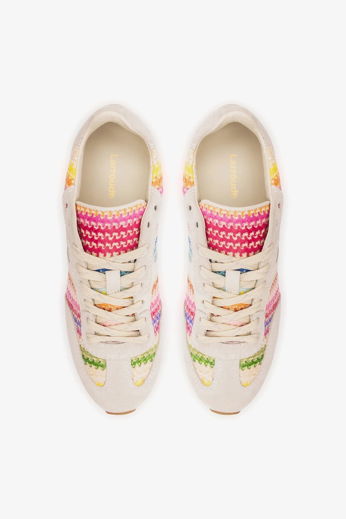 Rainbow Raffia Sneaker with Suede Detail