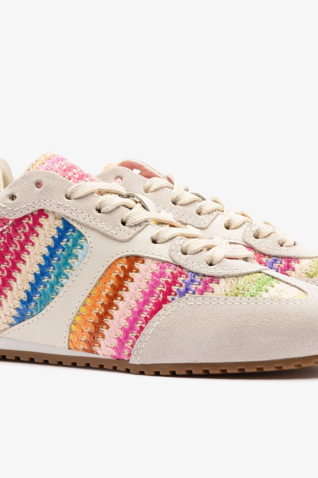 Rainbow Raffia Sneaker with Suede Detail