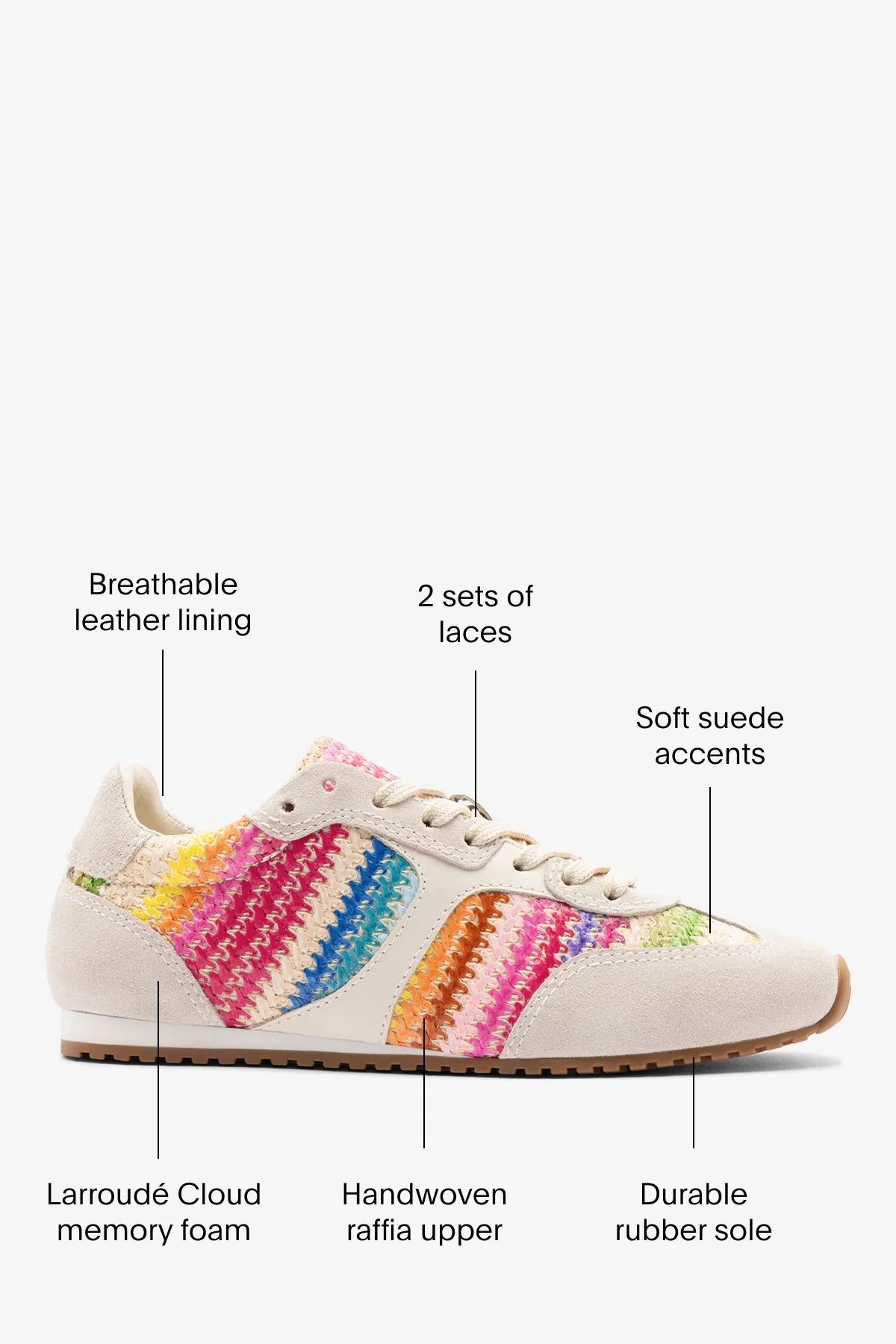 Rainbow Raffia Sneaker with Suede Detail