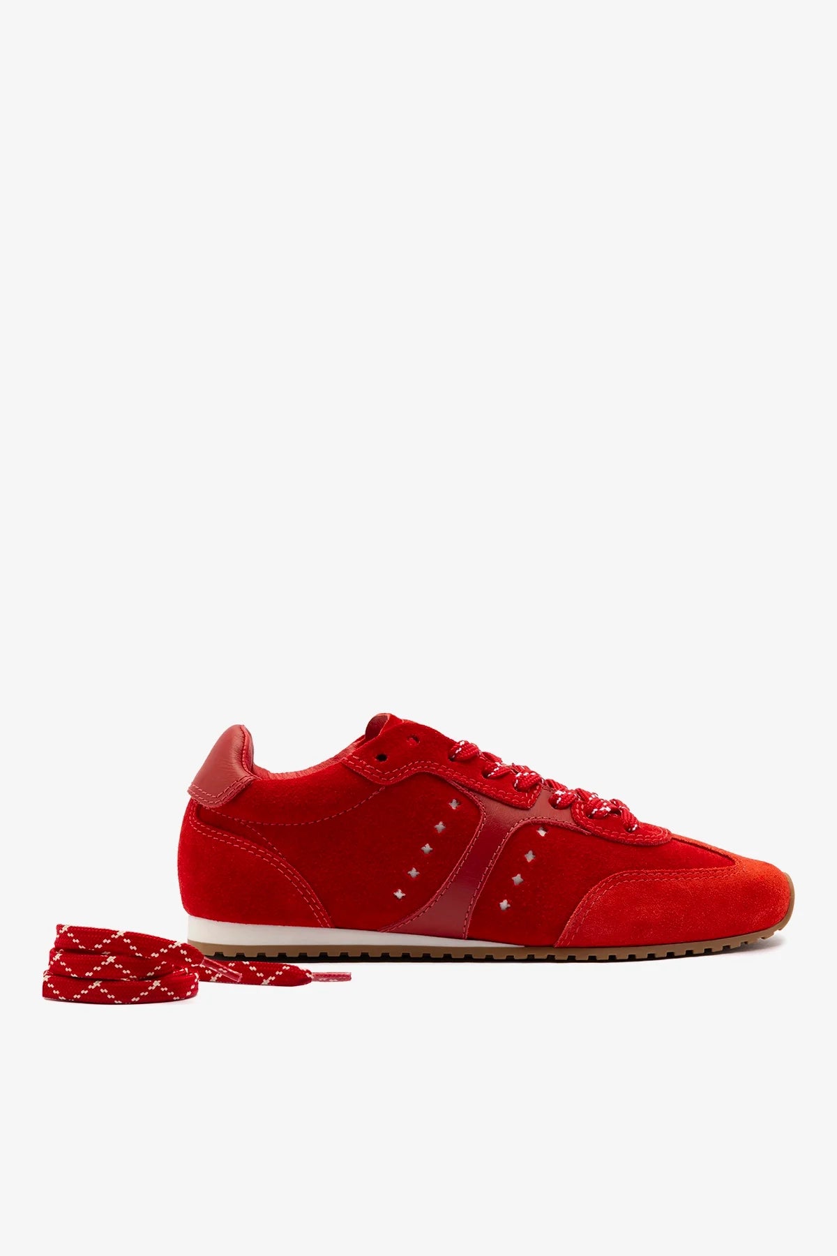 Scarlet Suede and Blood Red Leather Sneaker