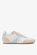 Grey Suede, White and Silver Metallic Leather Sneaker