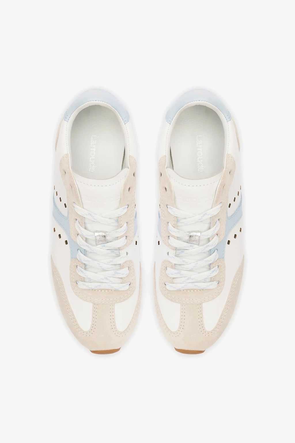 Grey Suede, White and Silver Metallic Leather Sneaker