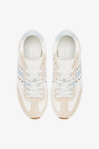 Grey Suede, White and Silver Metallic Leather Sneaker