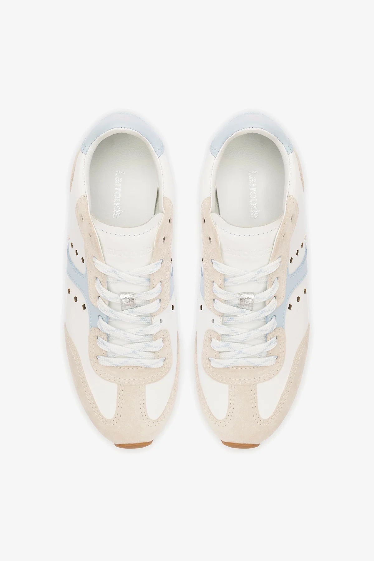 Grey Suede, White and Silver Metallic Leather Sneaker