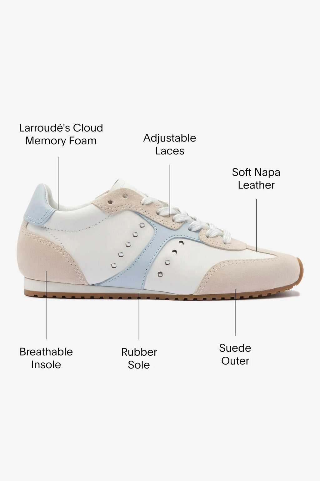 Grey Suede, White and Silver Metallic Leather Sneaker
