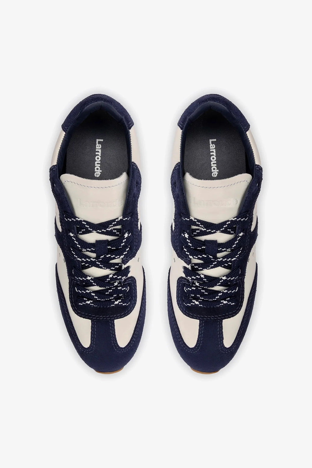 White Leather and Indigo Suede Sneaker