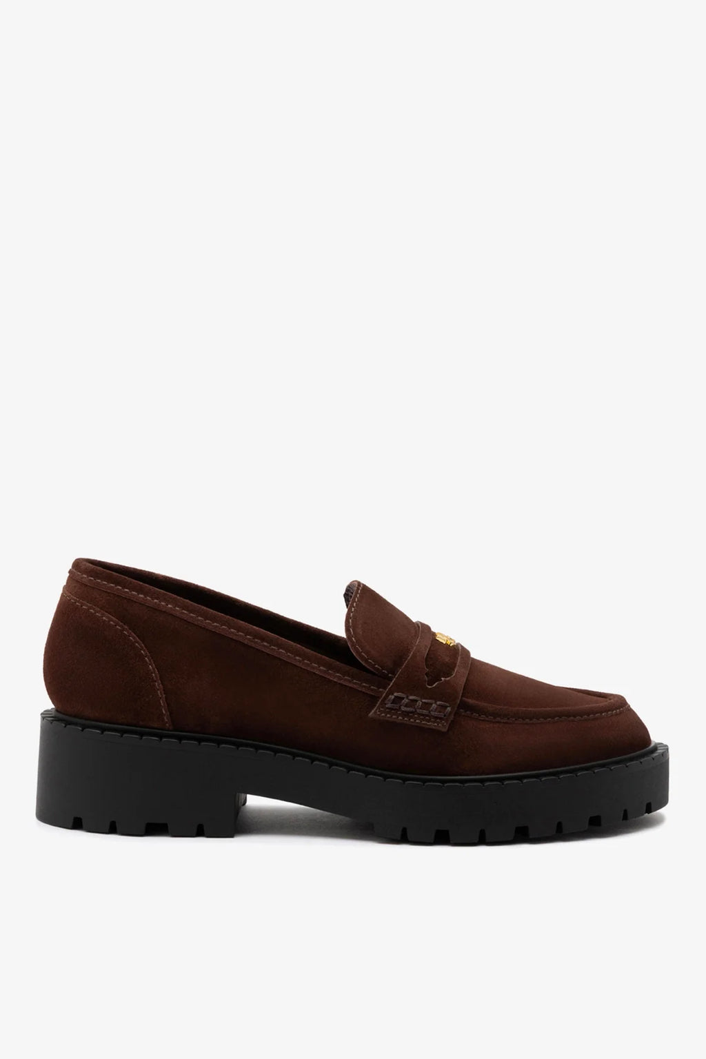 Brown Suede Loafer with Chunky Lug Sole