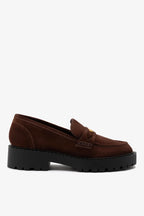 Brown Suede Loafer with Chunky Lug Sole