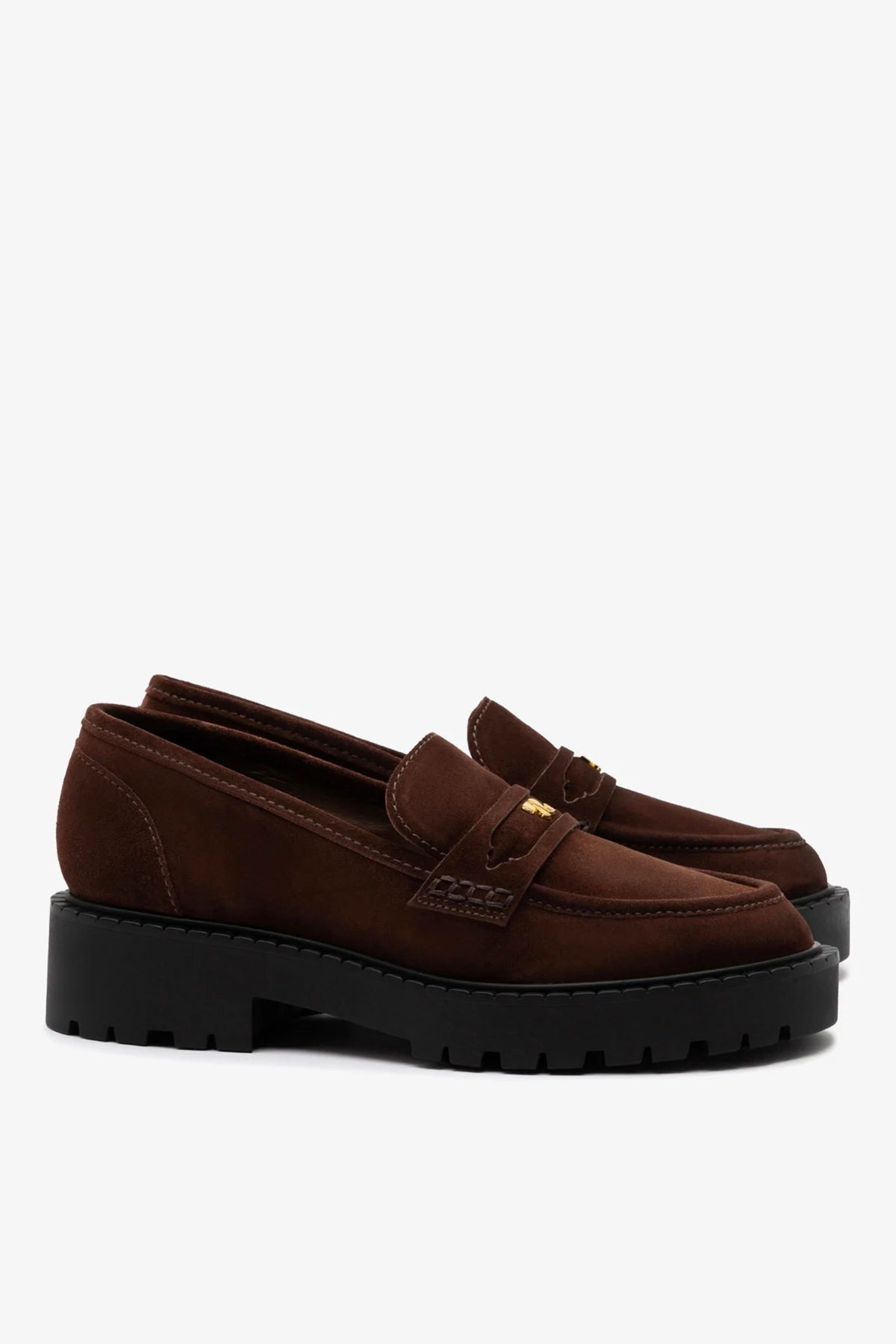Brown Suede Loafer with Chunky Lug Sole