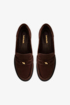 Brown Suede Loafer with Chunky Lug Sole