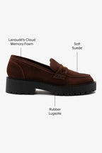 Brown Suede Loafer with Chunky Lug Sole