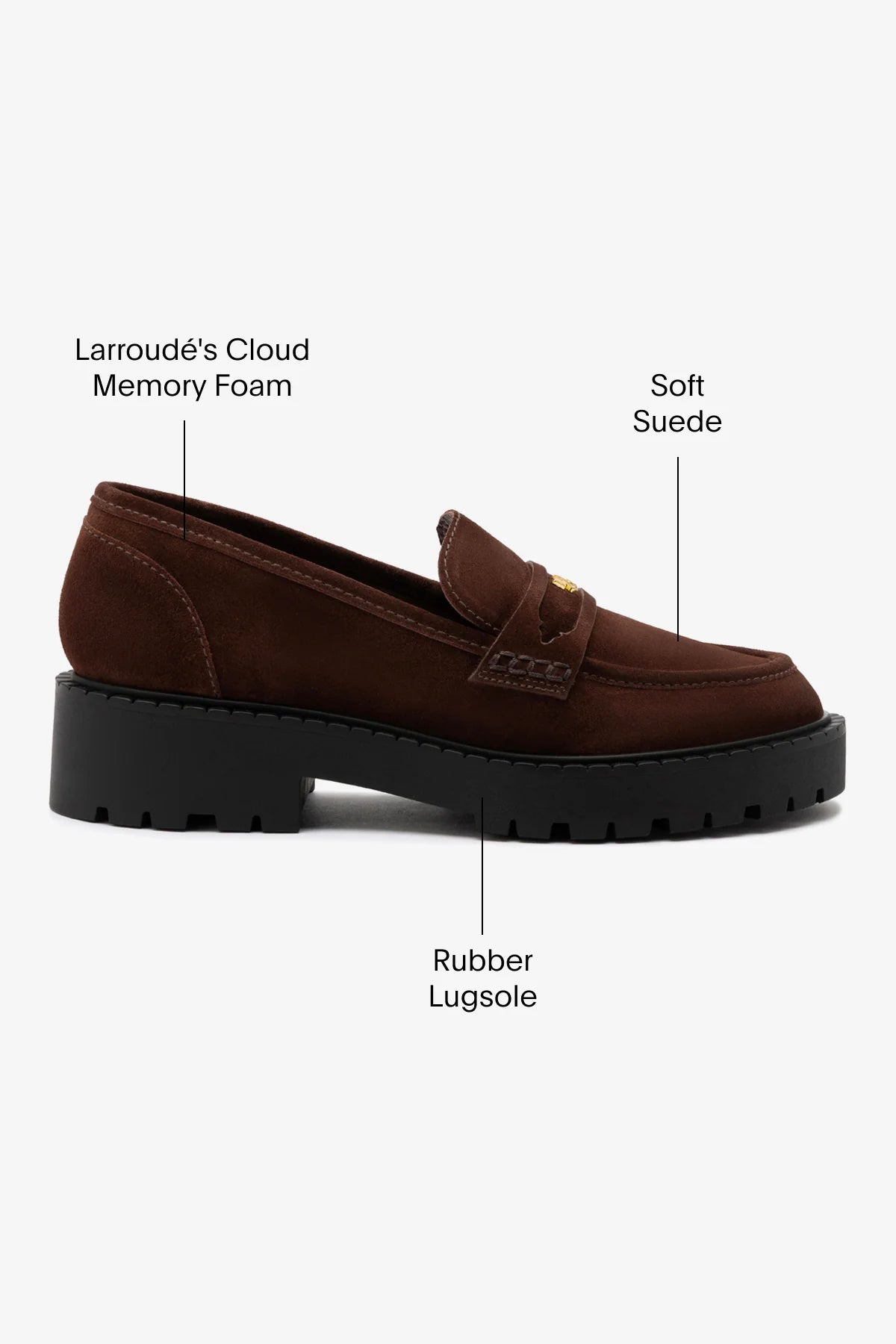 Brown Suede Loafer with Chunky Lug Sole