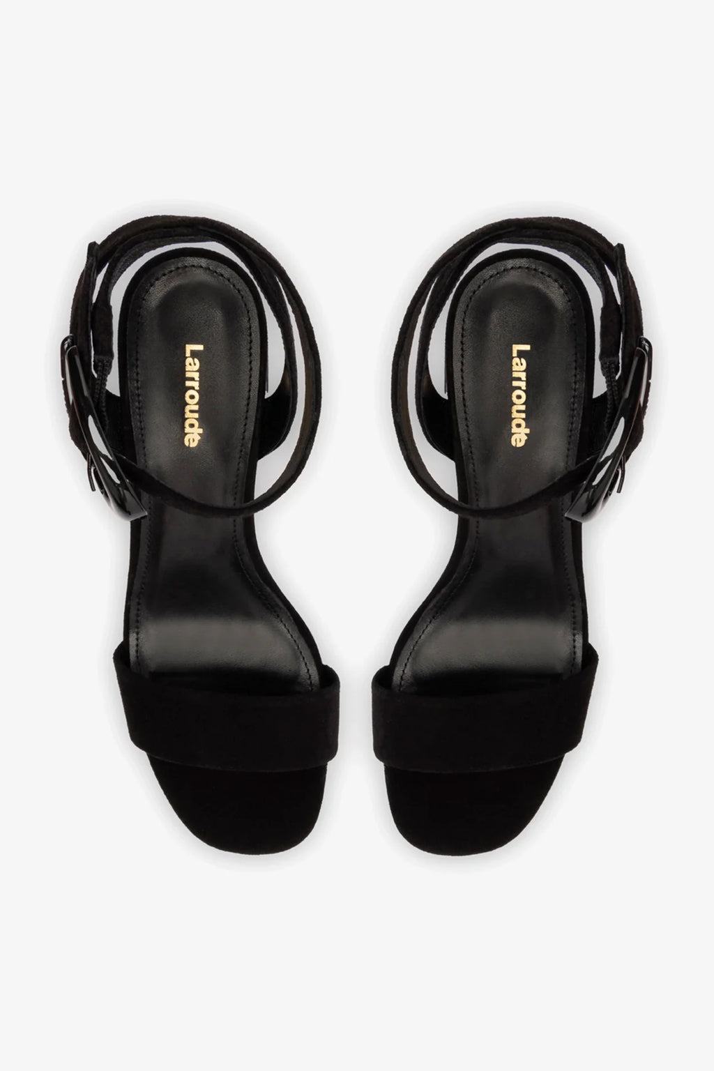 Black Suede Low Block Heel Platform Sandal