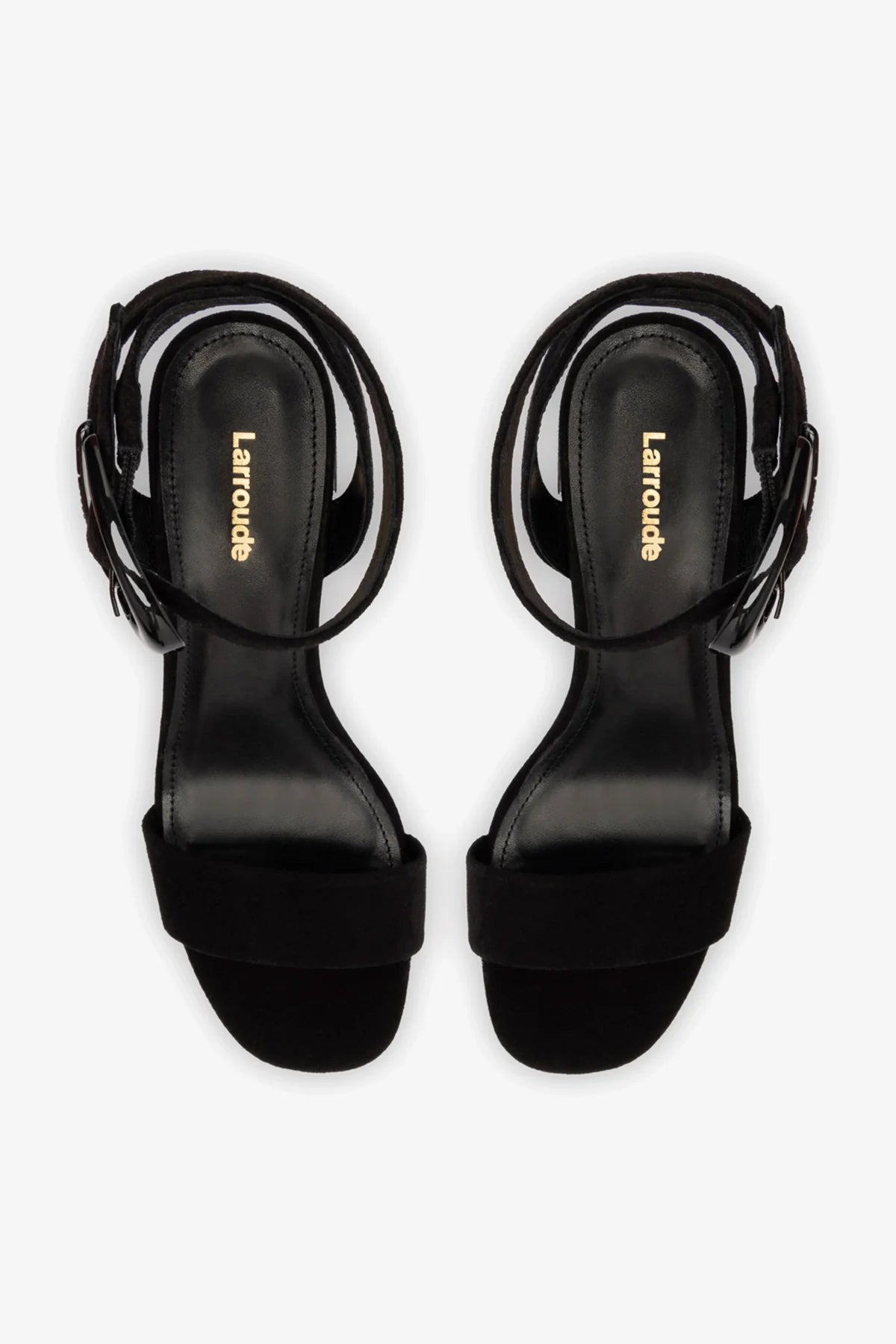 Black Suede Low Block Heel Platform Sandal