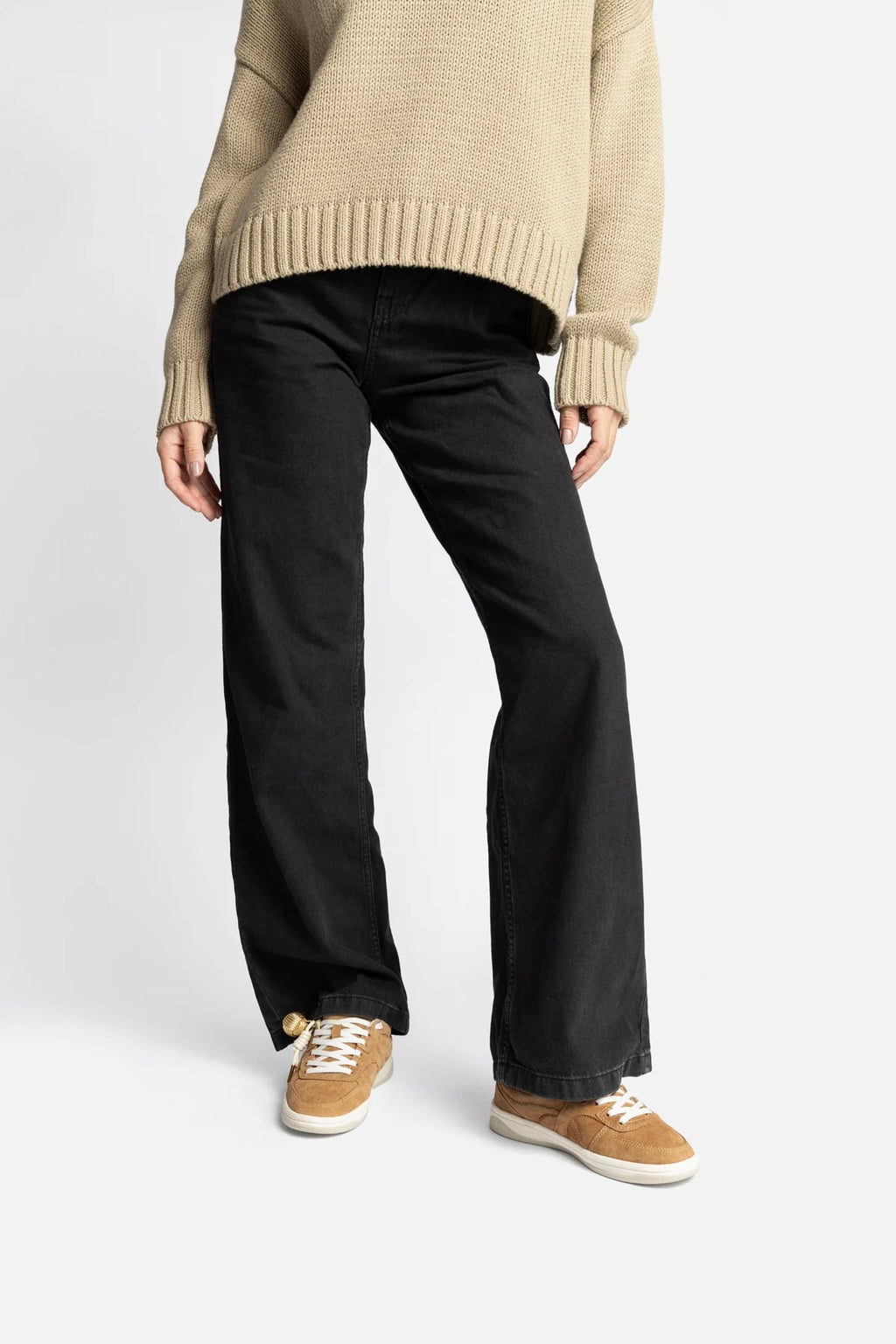 Peanut Suede and Ivory Leather Low-Profile Sneaker