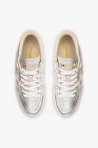 Silver Sparkle and Ivory Leather Low-Profile Sneaker